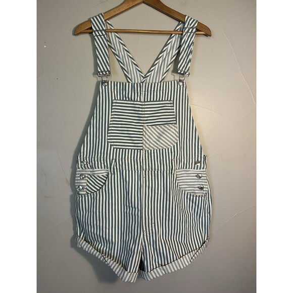 Free People We The Free Railroad Striped Ziggy Shortalls - Picture 5 of 13